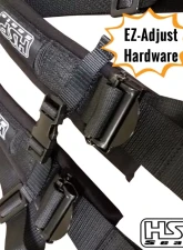 HSP Seats 4 Point Harness 2 Inch Auto Buckle Black                                     - SB22A4B-JJHX - Image 4